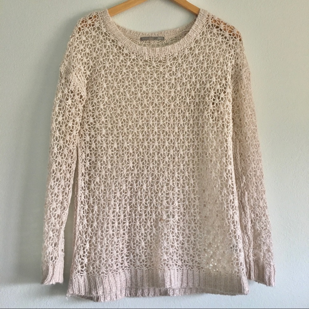 Cream wool crochet  sweater